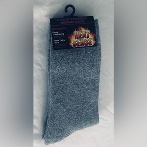 Women’s pair socks Long Thermal Brush Heat  Sense gray. One size
